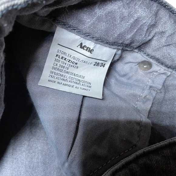 Acne Flex Zick Jeans Washed Gray Straight Leg‎ 28 Distressed Faded Black - Picture 5 of 7